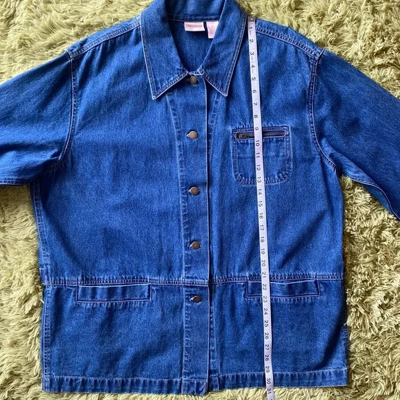 Vintage Uycycled Crossroads Denim Jacket W/ Custom Nirvana Embroidered Patch - Picture 14 of 16